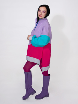 BLUZA KOLOROWA ZE STÓJKĄ I ŚCIĄGACZEM B