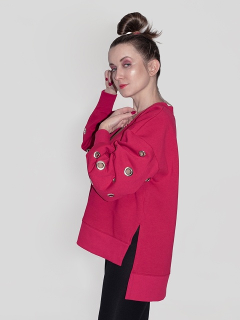 BLUZA Z OCZKAMI AMARANT BLUZA Z OCZKAMI AMARANT