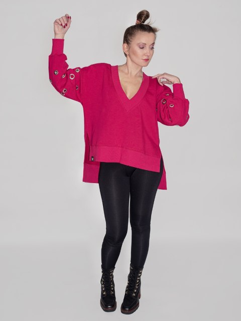 BLUZA Z OCZKAMI AMARANT BLUZA Z OCZKAMI AMARANT